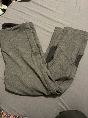 lululemon athletica Gray Capris with Dark Accent Panels